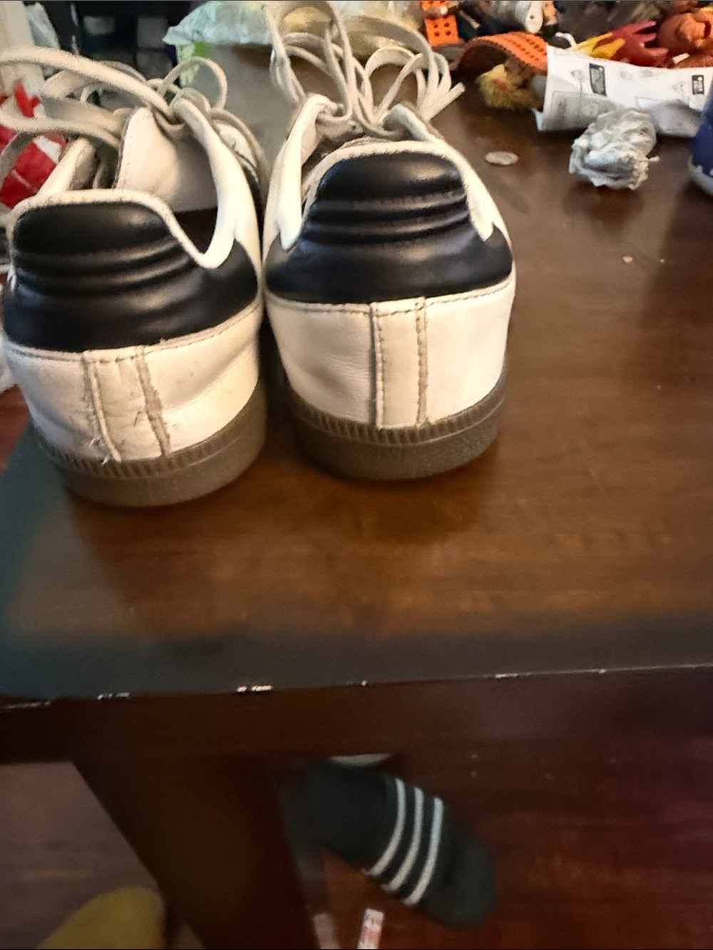 adidas Samba Leather Sneakers - White & Black - Picture 6 of 9